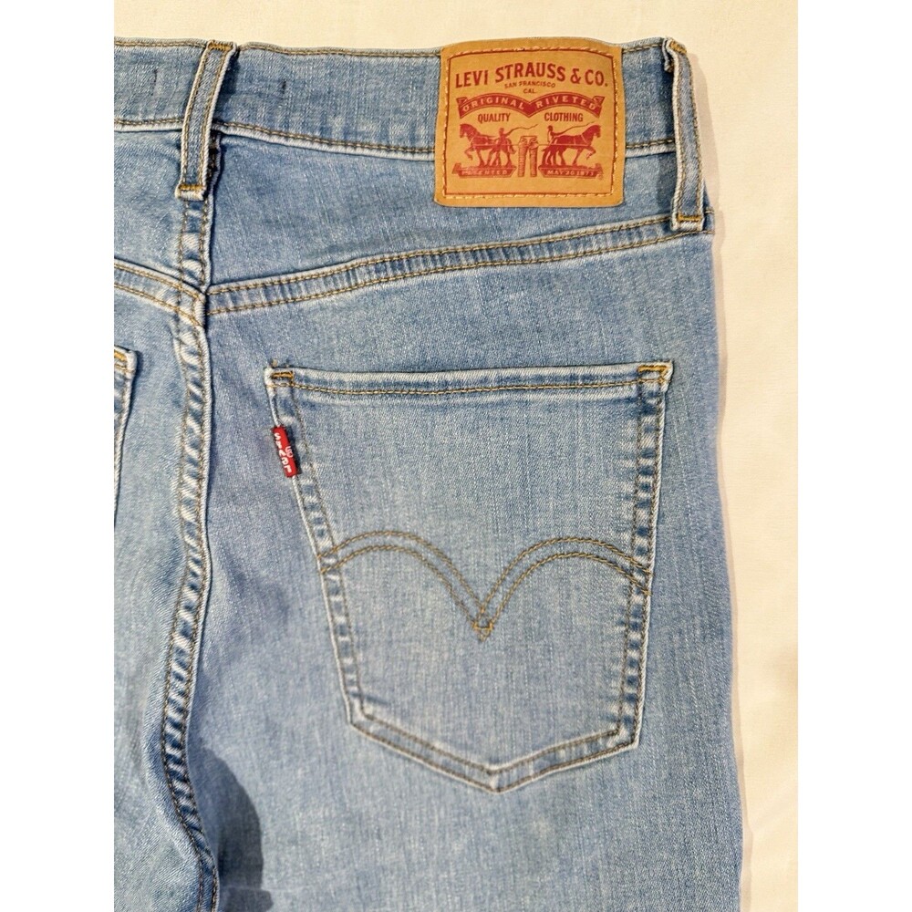 Levi's Y2K Vintage Mile High Skinny Jeans Light Blue Womens 30 Button Front EUC - Picture 12 of 16